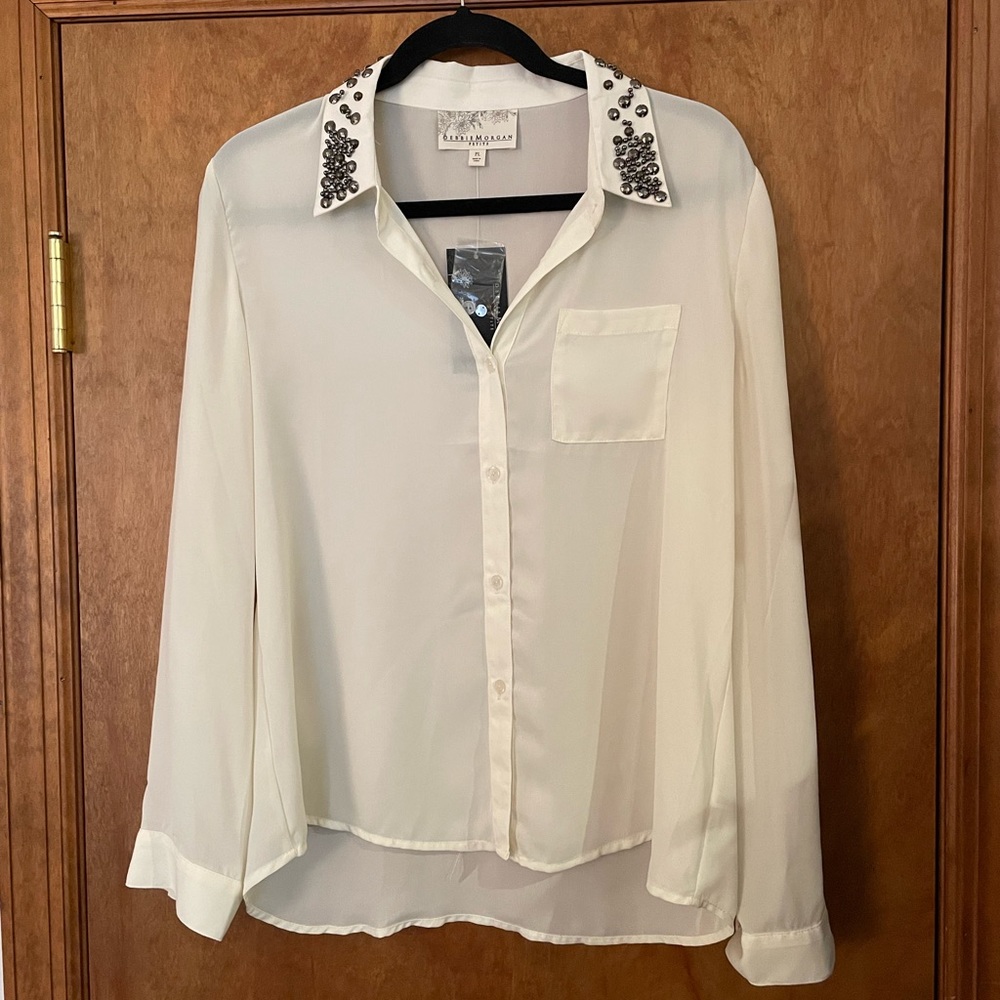 NWT Debbie Morgan Petite Blouse PL